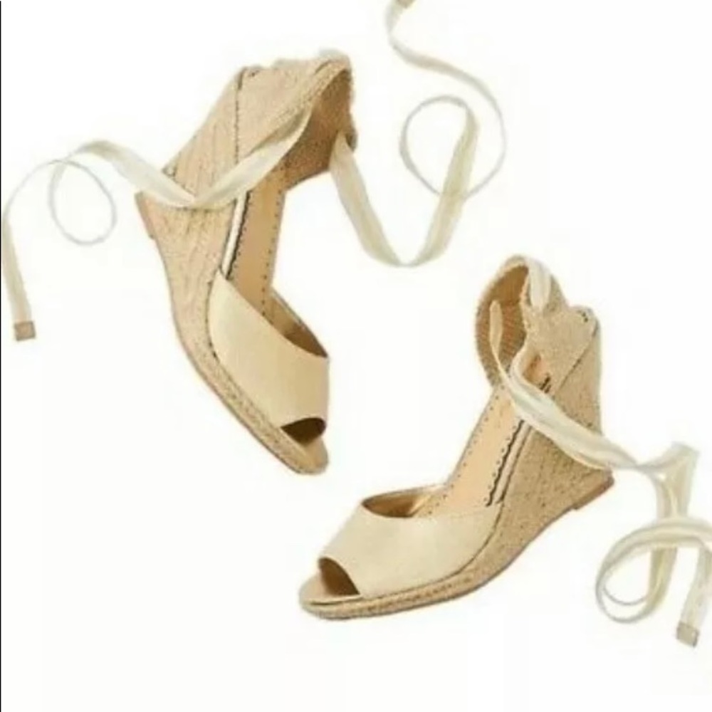 LAST PAIR‼️New Lilly Pulitzer Alyssa Gold Metallic Tie Sandal Size 8.5 - Picture 2 of 7